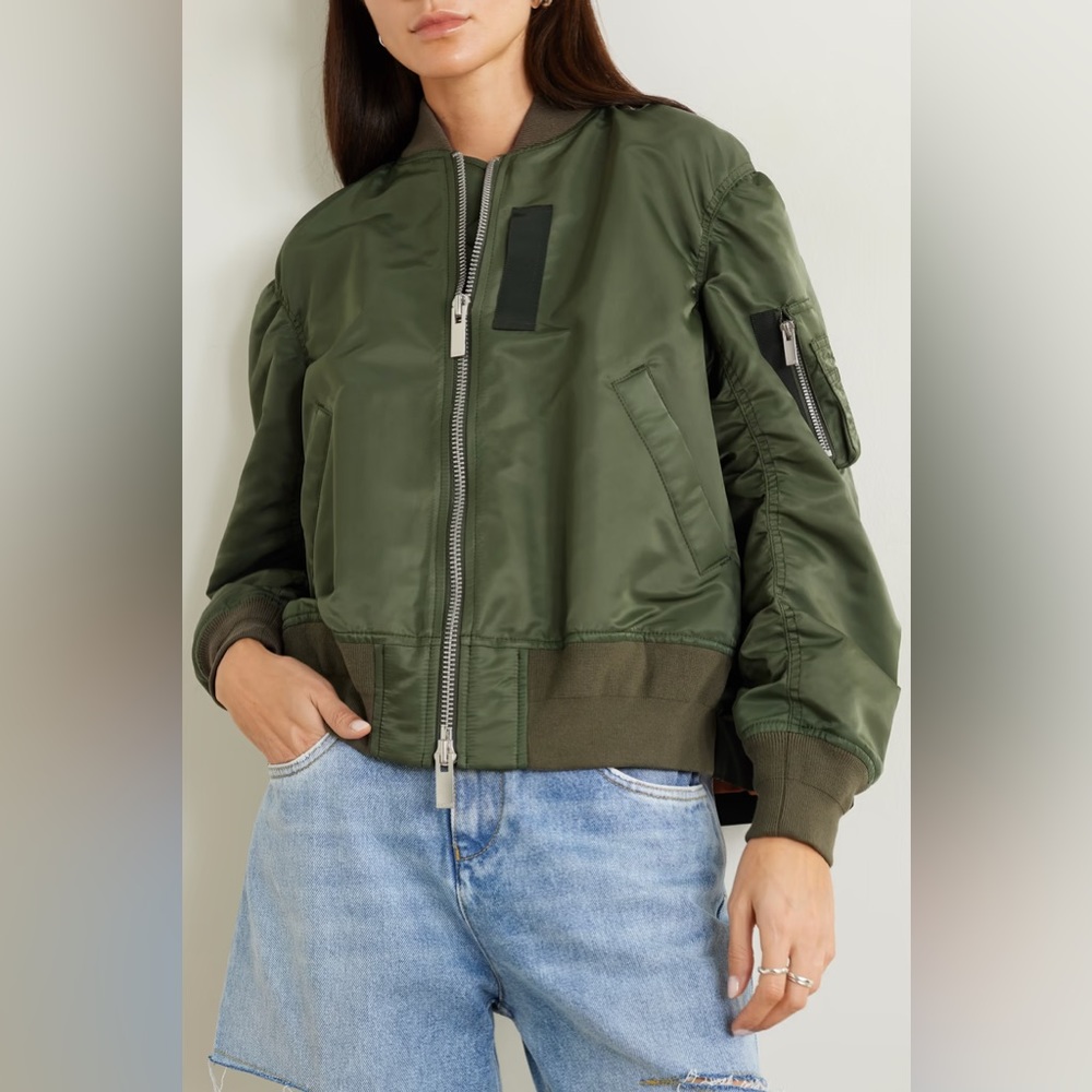 Sacai MA-1 Bomber Jacket in Army Green
